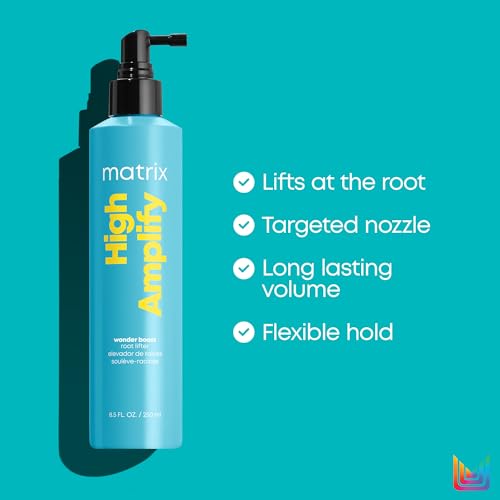 Matrix High Amplify Wonder Booster Root Lifter Spray - Provides Extreme Volume & Body, Boost Structure in Fine Hair, Thin & Limp Hair, Flexible Hold, 8.5 Fl Oz, Vegan