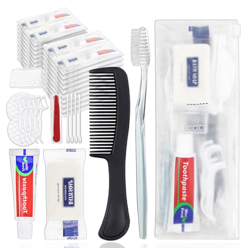 25 Sets Personal Hygiene Kit Bulk with Toothbrushes, Toothpaste & Accessories - Disposable