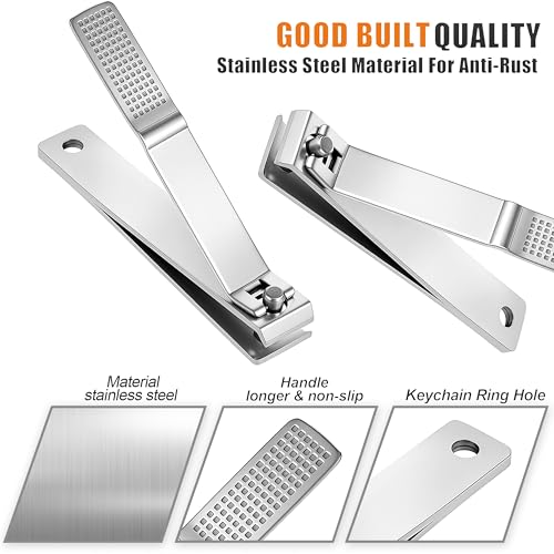 21-Pack Heavy Duty Toenail Clippers Bulk Set with Long Handles and Straight Blades