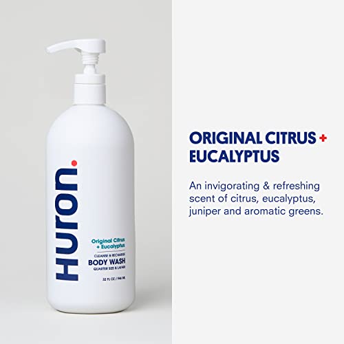 Huron Men¡¯s Body Wash, Hydrating Daily Cleanser with Citrus + Eucalyptus Scent, 32 Fl Oz, Moisturizing Shower Gel, non-toxic, Phthalate-Free Clean Ingredients for Men