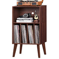 Walnut Record Player Stand by Lerliuo - Holds 160 Albums & Audio Equipment
