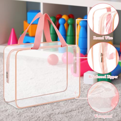 Kacctyen 24 Pcs Large Storage Bags, Reusable PVC Clear Makeup Bag Bulk Waterproof PVC Clear Plastic Toiletry Bag Organizing Cosmetic Clothes Tote Pouch for Travel Women Men(Colorful)