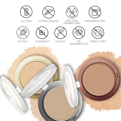 Bellapierre Pressed Banana Setting Powder Medium - Compact Color-Correcting Face Powder, Matte Translucent Finish, Under-Eye Brightening, Talc-Free