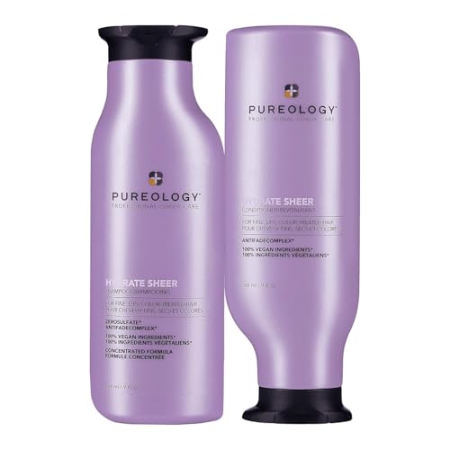 Pureology Hydrate Sheer Shampoo & Conditioner Set 9 Fl Oz (Pack of 2) for Fine Hair