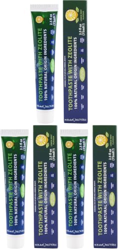 Zeolite Toothpaste 2.5 Fl Oz Pack of 3 Fluor-Free Natural Mineral Oral Care