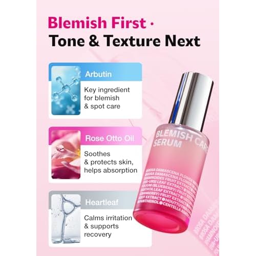 ISOI Blemish Care Up Serum for Face, Vegan Hydrating Serum for Smooth & Glass Skin Effect, Skin Barrier & Moisture Balance for Women, Arbutin & Rose Otto Oil, Korean Skin Care (2.36 fl. oz, 70ml)
