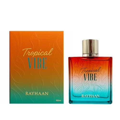 Rayhaan Tropical Vibe Eau de Parfum Spray 3.4oz | Long-Lasting Fruity Floral Scent