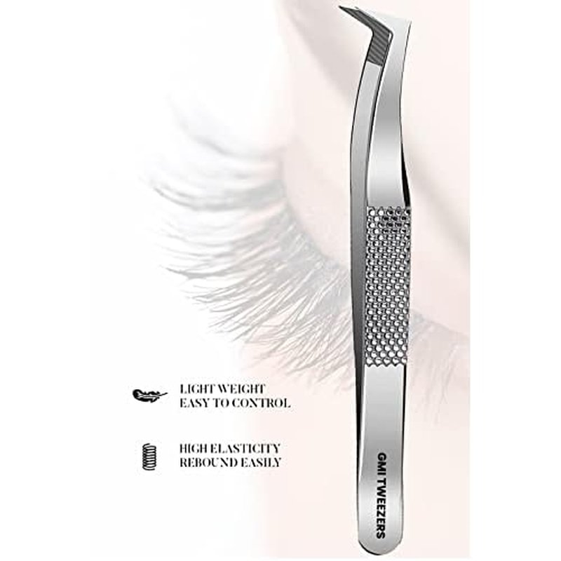 GMI Lash Tweezers ? Pack of 4 Stainless Steel Fiber Tip Eyelash Extension Tweezers