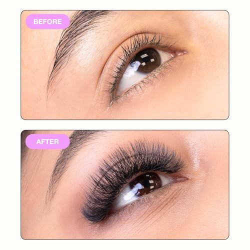 Curacoro 5D W-Shaped Clover Eyelashes Extension | 0.07mm Thickness | C/CC/D Curl | 8mm-15mm Mixed & Single Length | Individual Eyelash Extensions | Easy Application & Long Lasting (0.07 D, 8mm-15mm)