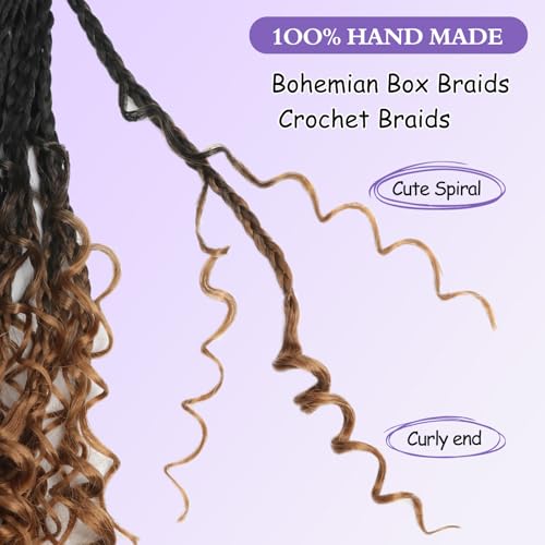 10 Inch Goddess Box Braids Crochet Hair - Boho Crochet Braid Hair Pack of 8 #OT30