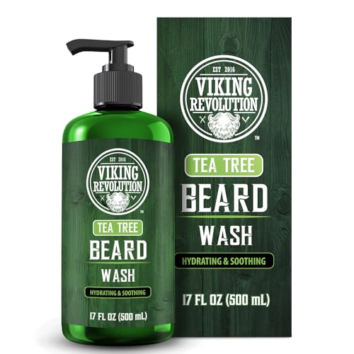 Viking Revolution Tea Tree Beard Wash - 17 oz Hydrating & Softening Shampoo