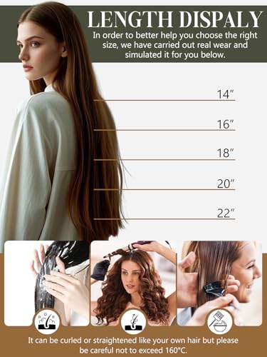 Tape-in Hair Extensions Real Human Hair Blonde Highlights #6 Medium Brown + #60A Platinum Blonde 18 Inch 50g 20pcs