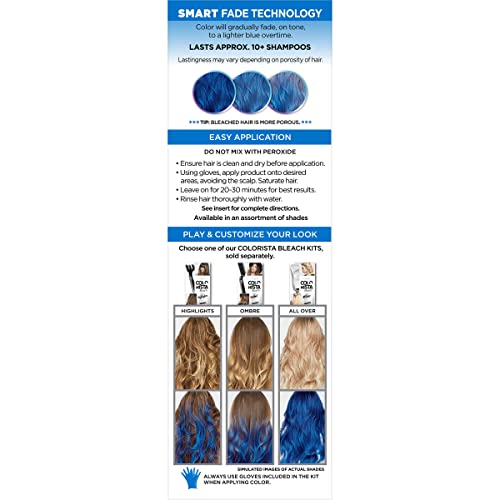 Semi Permanent Hair Color Mask - Metallic Blue, Pack of 2 - For Bleached Blonde Hair - Variation of THIS listing