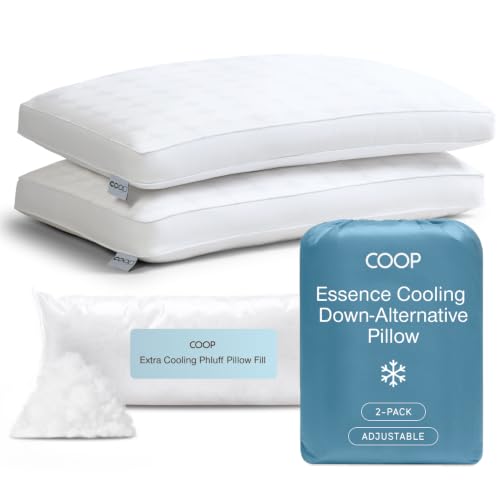 Cooling Pillows Set of 2 - Queen Size Adjustable Memory Foam with PCM Technology - Essence Cooling / Classic