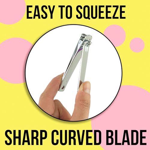 Nail Clippers Set - 2pc Pink Glitter Nail Clipper Value Pack, Big & Small Precision Nail Clippers Pack, Essential Manicure & Pedicure Tools
