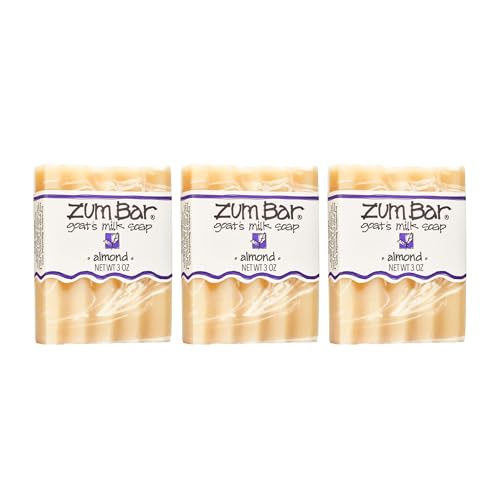 Natural Goat Milk Soap Bar with Almond Scent - Pack of 3