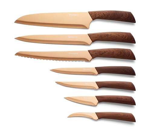 Hampton Forge Raintree Copper 13-Piece Knife Block Set with Wood Handles - Variation of THIS listing