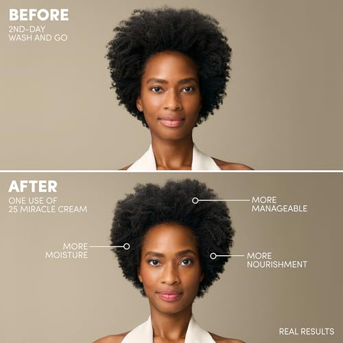 Mizani 25 Miracle Leave-In Cream - Hydrating Curl Cream with Coconut Oil, Curl Defining Leave In Conditioner, Anti Frizz, Heat Protectant, Silicone-Free, Sulfate-Free