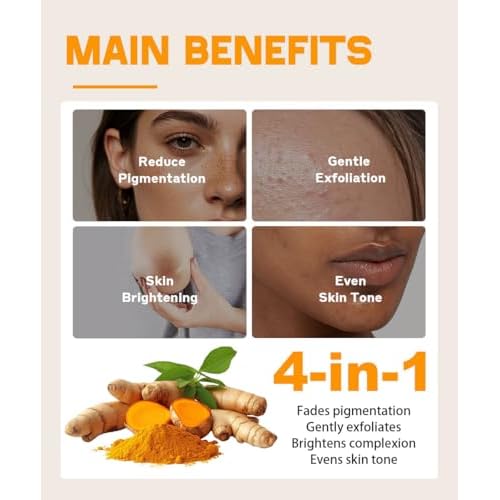 Turmeric Kojic Acid Soap for Dark Spot, Brighten Skin Face and Body Cleanser with Shea Butter, Vitamin C, Moisturizing Natural Skincare£¨2pcs£©