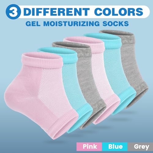 Moisturizing Toeless Heel Socks - Cracked Heel Repair, 6 Colors, 18 Pairs