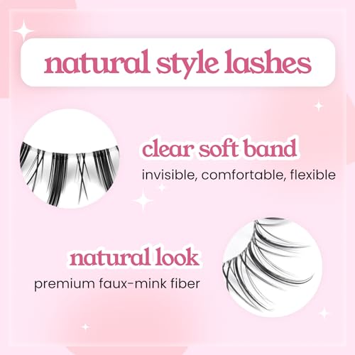 Anime Lashes Korean Japanese Look Like Asian Natural Look False Eyelashes Manga Lashes Mink Wispy Fluffy Spiky 3D Volume Eyelashes Pack Cosplay Fake Eyelashes Individual Cluster 5 Pairs LK02 by dxg