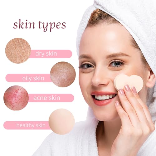 uxcell 120 Count Compressed Facial Sponges Heart-Shaped Face Cleansing Sponges Pads for Daily Skincare Routines at Home, Kitchen, Travel, Green