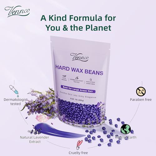 Hard Wax Beads,1LB Aloe + 1LB Lavender Hard Wax For Hair Removal,Gentle on All Skin Types