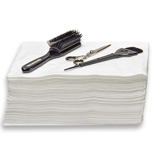 Disposable Hair Towel 100 Pack - Super Absorbent 32x16 Inch for Curly, Thick Hair