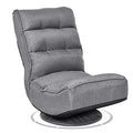 GIANTEX 360 Degree Swivel Gaming Chair Grey - Adjustable & Foldable Floor Seat