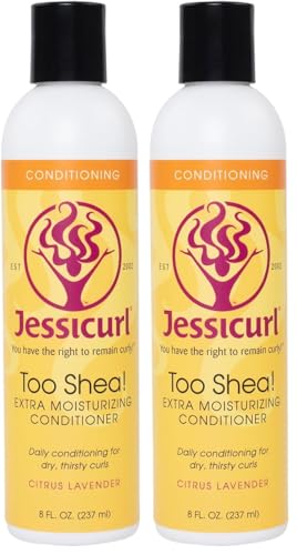 Extra Moisturizing Conditioner for Curly Hair - Citrus Lavender, 8 Fl Oz Pack of 2 - Leave-In and Rinse-In Hydration
