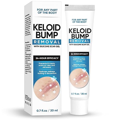 Keloid Bump Cream, Silicone-Based Scar Cream for Face & Body, Advanced Formula to Improve Appearance of Keloids & Raised Scars, 0.7 Fl Oz