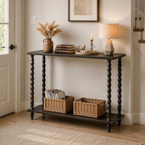 Mid-Century Console Table with Storage - 39.4 Inch Entryway & Sofa Table
