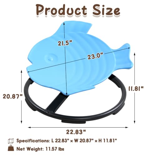 HAPPYMATY Blue Sensory Spinning Chair for Autistic Kids - Sit and Spin Toy, Balance & Motor Skills Development