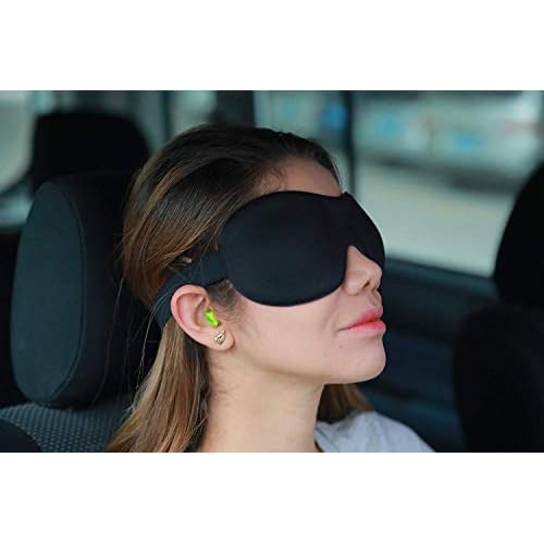 Sleep Mask Invisible Alar Deep Orbit 3D Eye Mask Ultra Lightweight & Comfortable Sleeping Mask for Travel, Nap Shift Works Black & Lavender