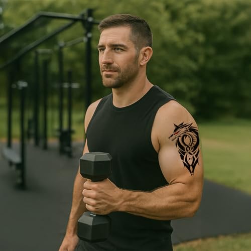Temporary Tattoos for Men Realistic Fake Tattoo Sticker for Adults Women Teens Arm Body Chest Waterprooof Wolf 12 Sheets