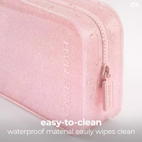 Waterproof Jelly Makeup Bag - Ballet Pink Twinkle Travel Cosmetic Pouch