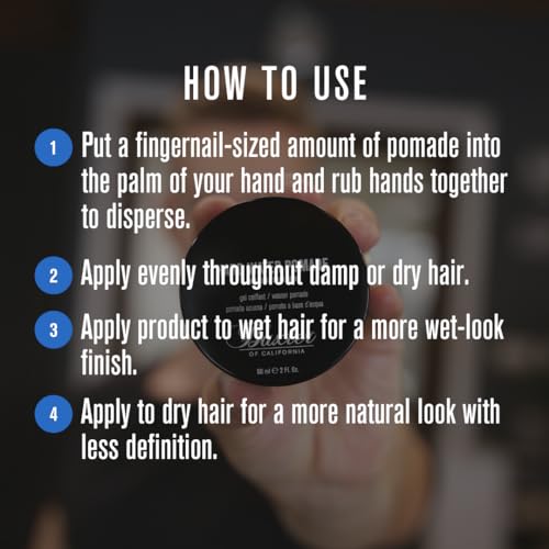 Hard Water Pomade for Men - Firm Hold Shine Finish - Baxter of California