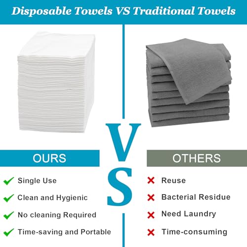 Disposable Hair & Body Towels 100 PCS Ultra Soft Quick Dry Spa Towels 28x12in