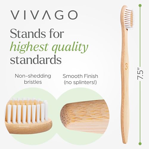 VIVAGO Bamboo Toothbrushes 30 Pack Soft Bristles Eco-Friendly for Adults - Variation of THIS listing