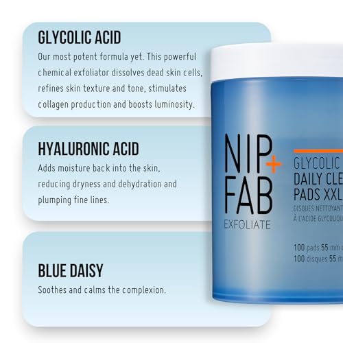 Nip+Fab Glycolic Fix Daily Exfoliating Pads XXL - 100 Count