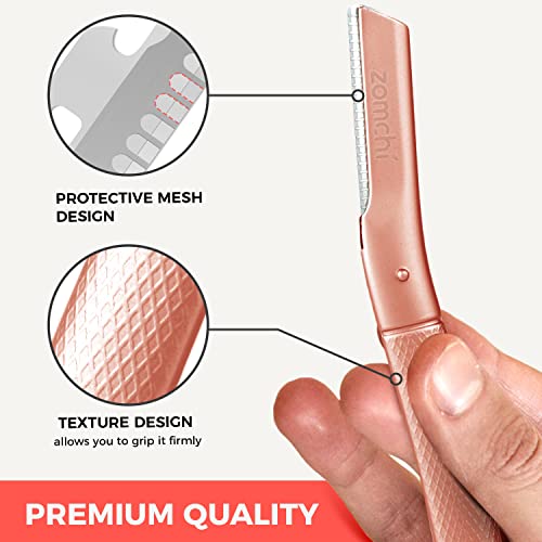 Upgrade Metallic Blue Finish Eyebrow Razor with Rose Gold Eyebrow Razor