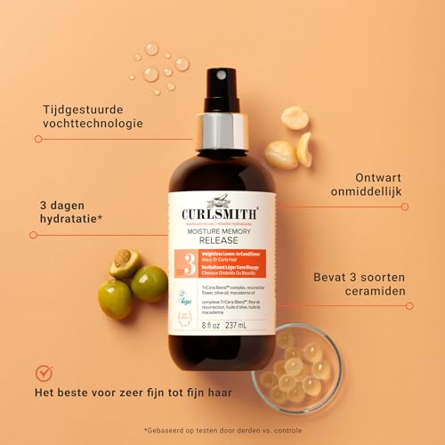Curlsmith Moisture Memory Leave-In Conditioner Spray - 8 oz, Hydrating Curl Spray for Frizz Control