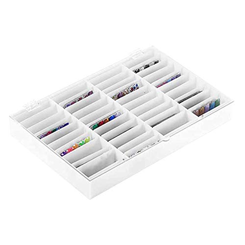 StepOK Nail Display Box with 44 Dividers – Clear Nail Art Organizer