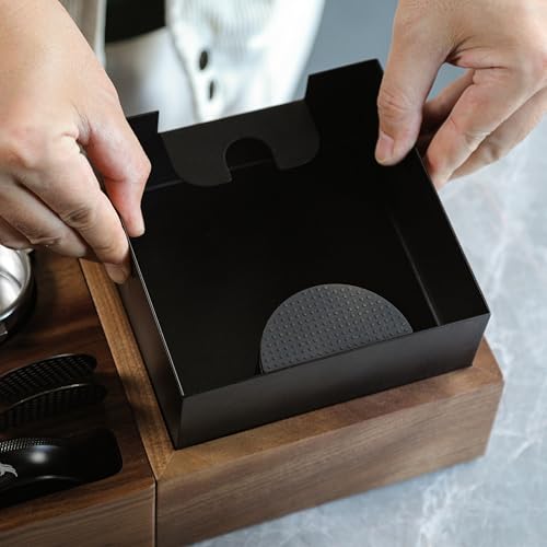 Espresso Knock Box & Tamping Station Kit 54mm - Walnut Coffee Organizer