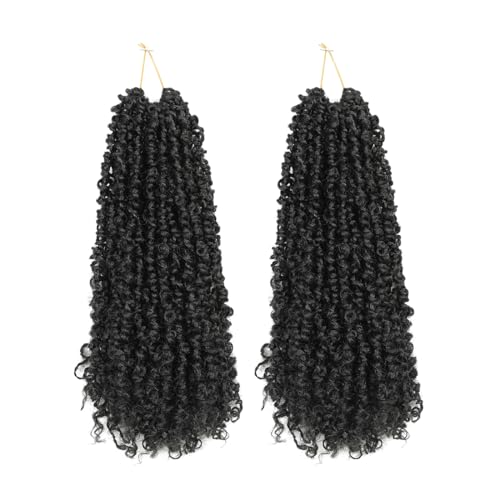 Pre-Twisted Crochet Hair 12 Inch Fluffy Spring Twist for Black Women - 2 Pack