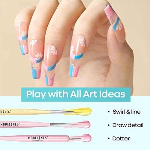 modelones Gel UV LED Nail Lamp with UV Gloves and Gel Top Coat and Base Coat, 2Pcs 10ml Gel Nail Polish No Wipe Top Coat Set, Glossy Shine Long Lasting LED Soak Off For Home DIY and Nail Salon