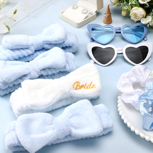 Dusty Blue Bachelorette Party Accessories Set with Headbands, Sunglasses & Scrunchies - Geiserailie