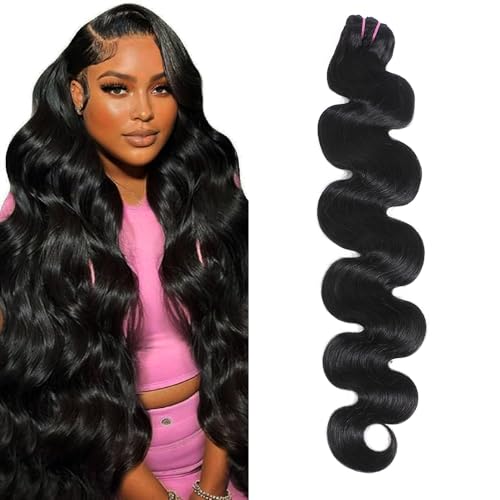 Black 16 Inch 15A Raw Human Hair Body Wave Bundles - No Tangle & Shedding