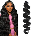 Black 16 Inch 15A Raw Human Hair Body Wave Bundles - No Tangle & Shedding