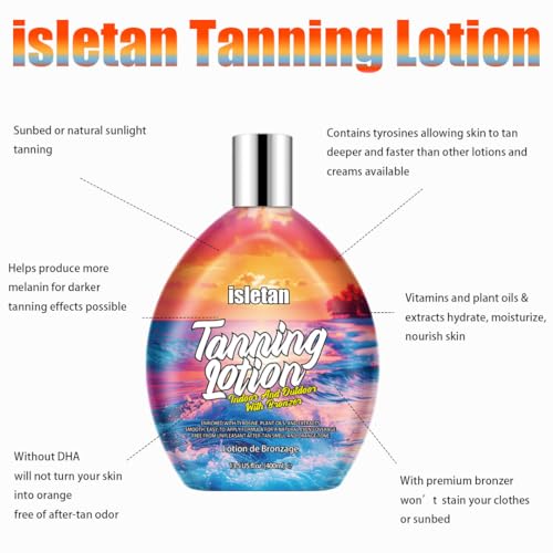 Indoor Tanning Lotion Accelerator with Bronzer - DHA Free, Cherry Scent, 13.5 Fl Oz